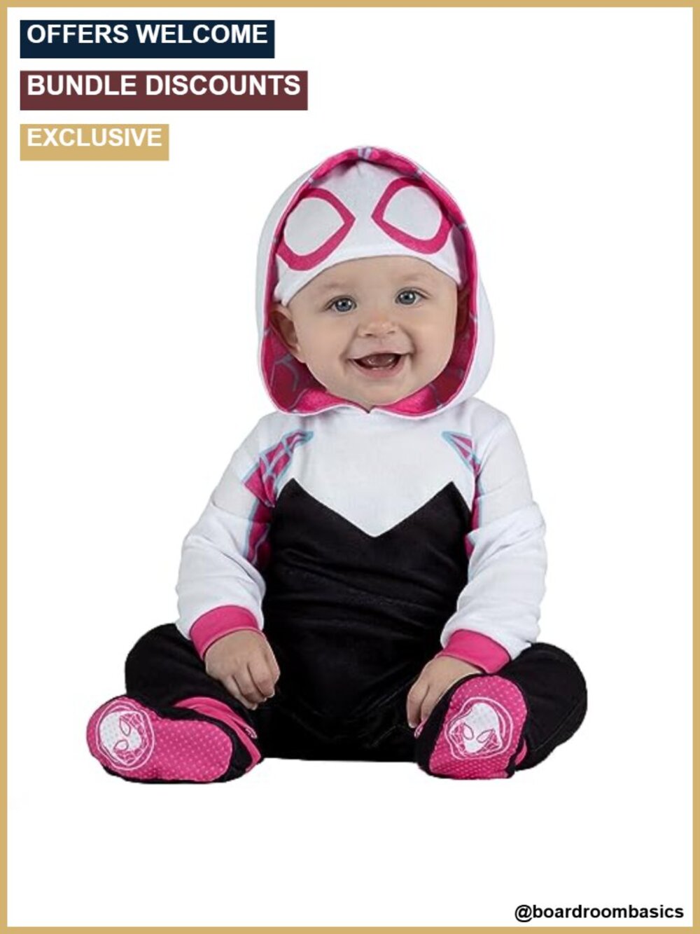 Infant Marvel Spider-Gwen Deluxe Costume Hooded Jumpsuit & Booties
